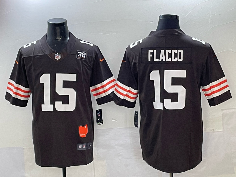 Men 2025 Cleveland Browns #15 Flacco brown Nike Limited NFL Jersey 003->cleveland browns->NFL Jersey